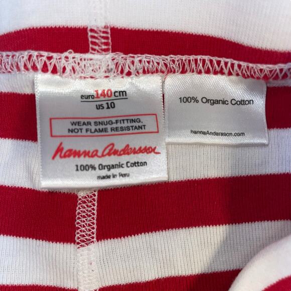 Hanna Andersson Kids 10 140cm Pajama Bottoms Joggers Stripe Loungewear Red Sleep - Picture 8 of 12